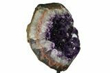 Amethyst Geode Section on Metal Stand - Dark Purple Crystals #171881-3